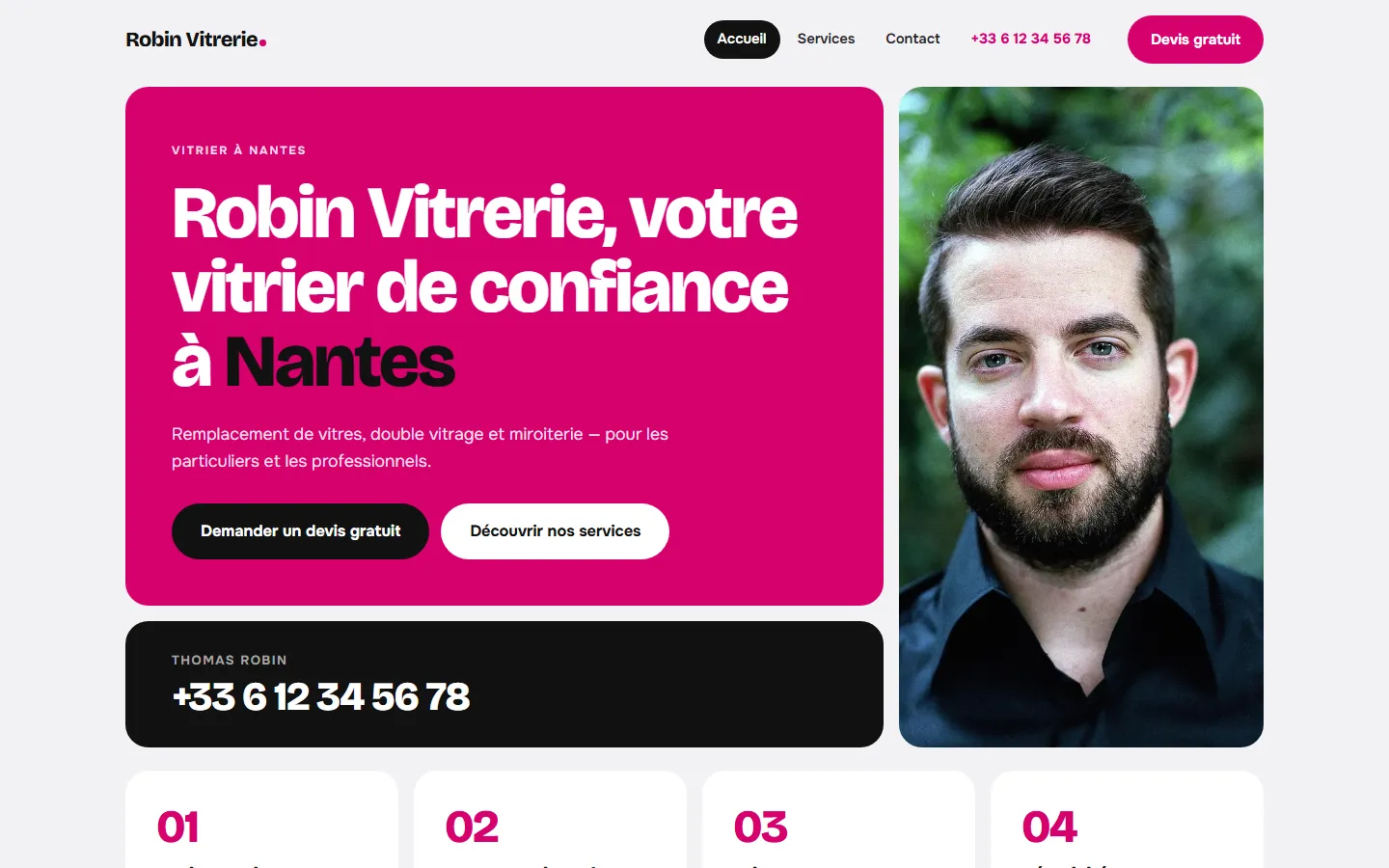 Le style Fuchsia sur un site de vitrier
