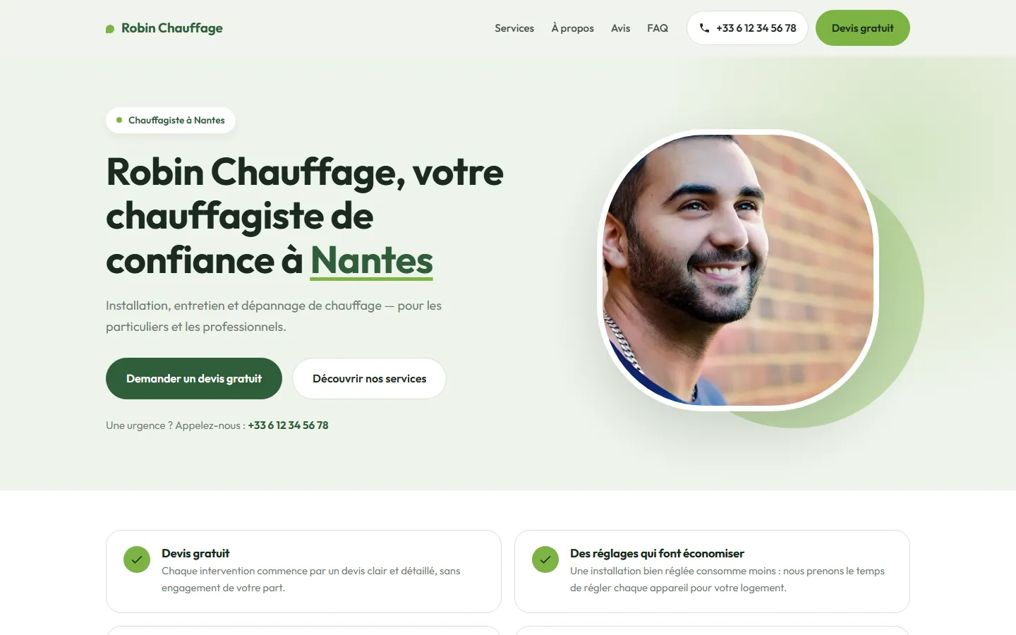 Le style Prairie sur un site de chauffagiste